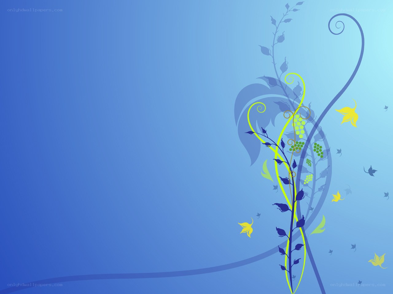 blue floral vine design