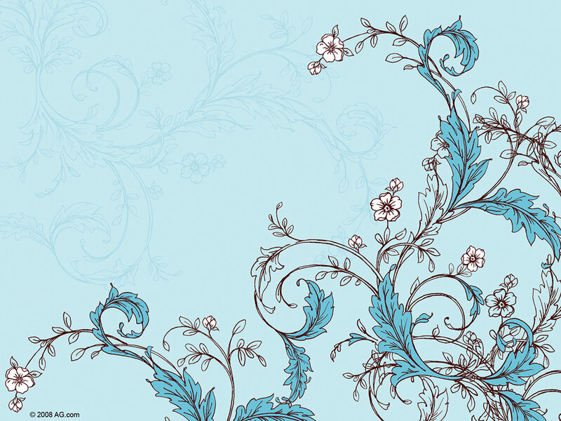 blue floral vine pattern