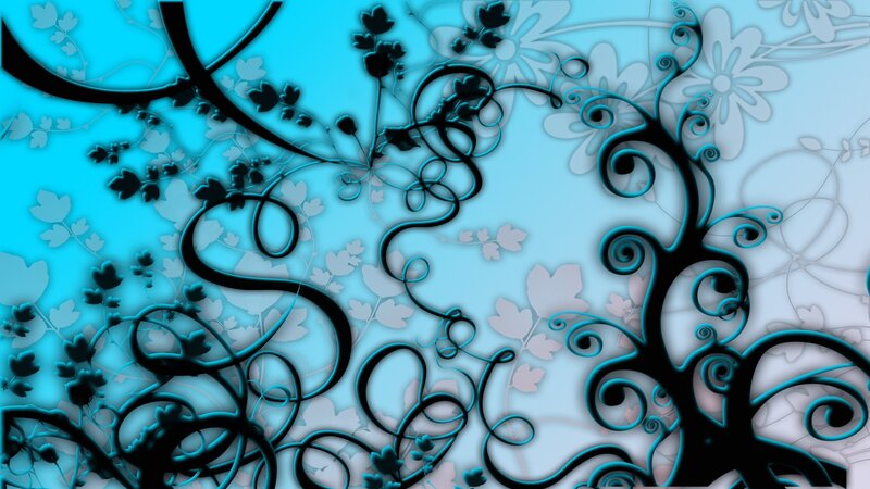 blue floral vine pattern