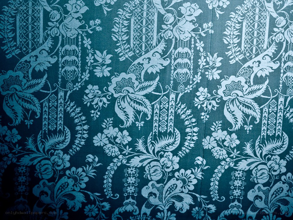 blue floral wallpaper pattern