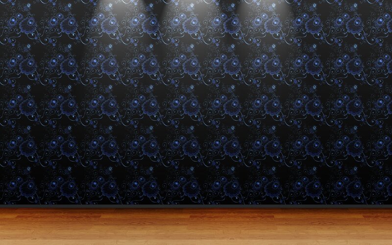 blue floral wallpaper pattern