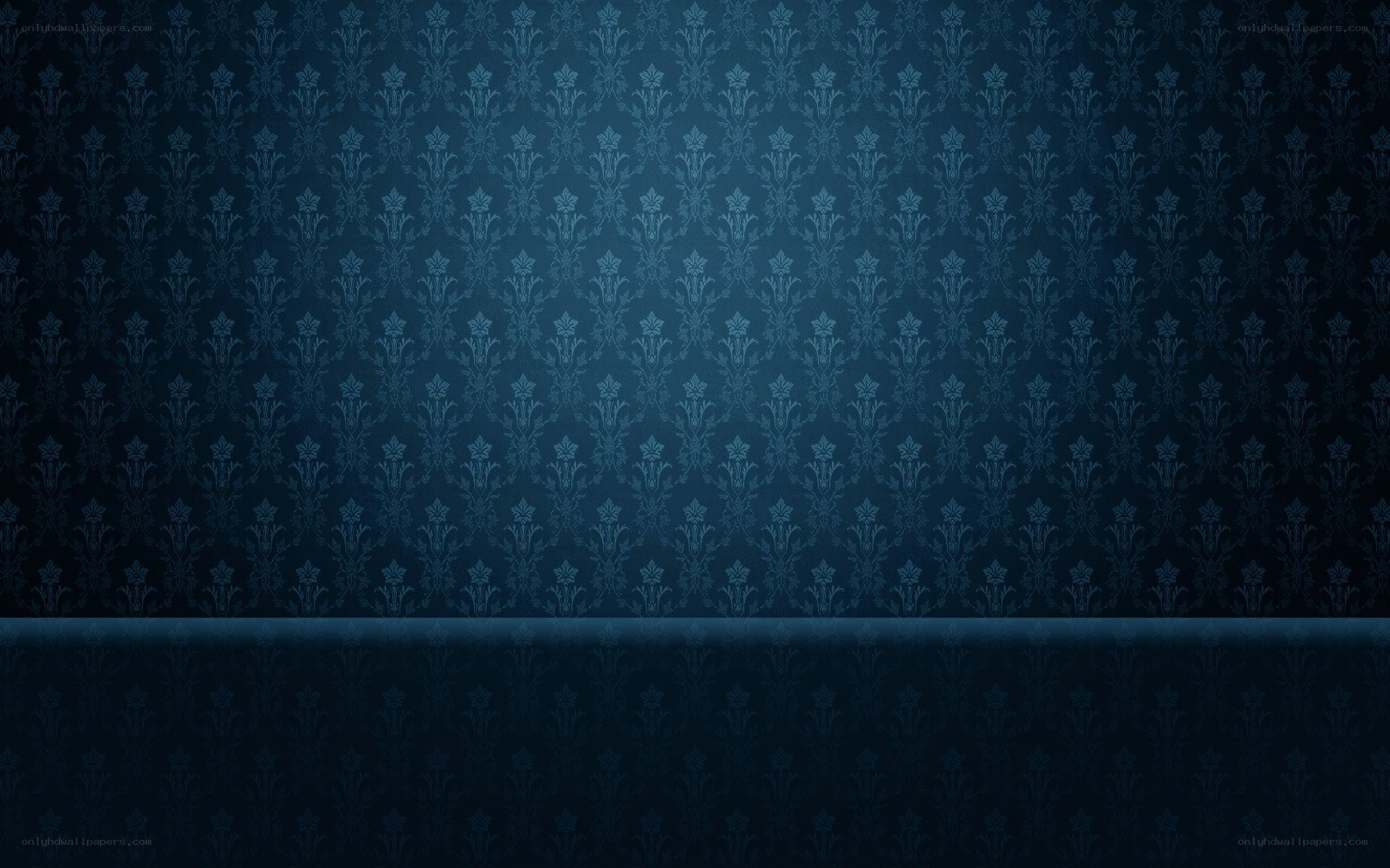 blue floral wallpaper pattern