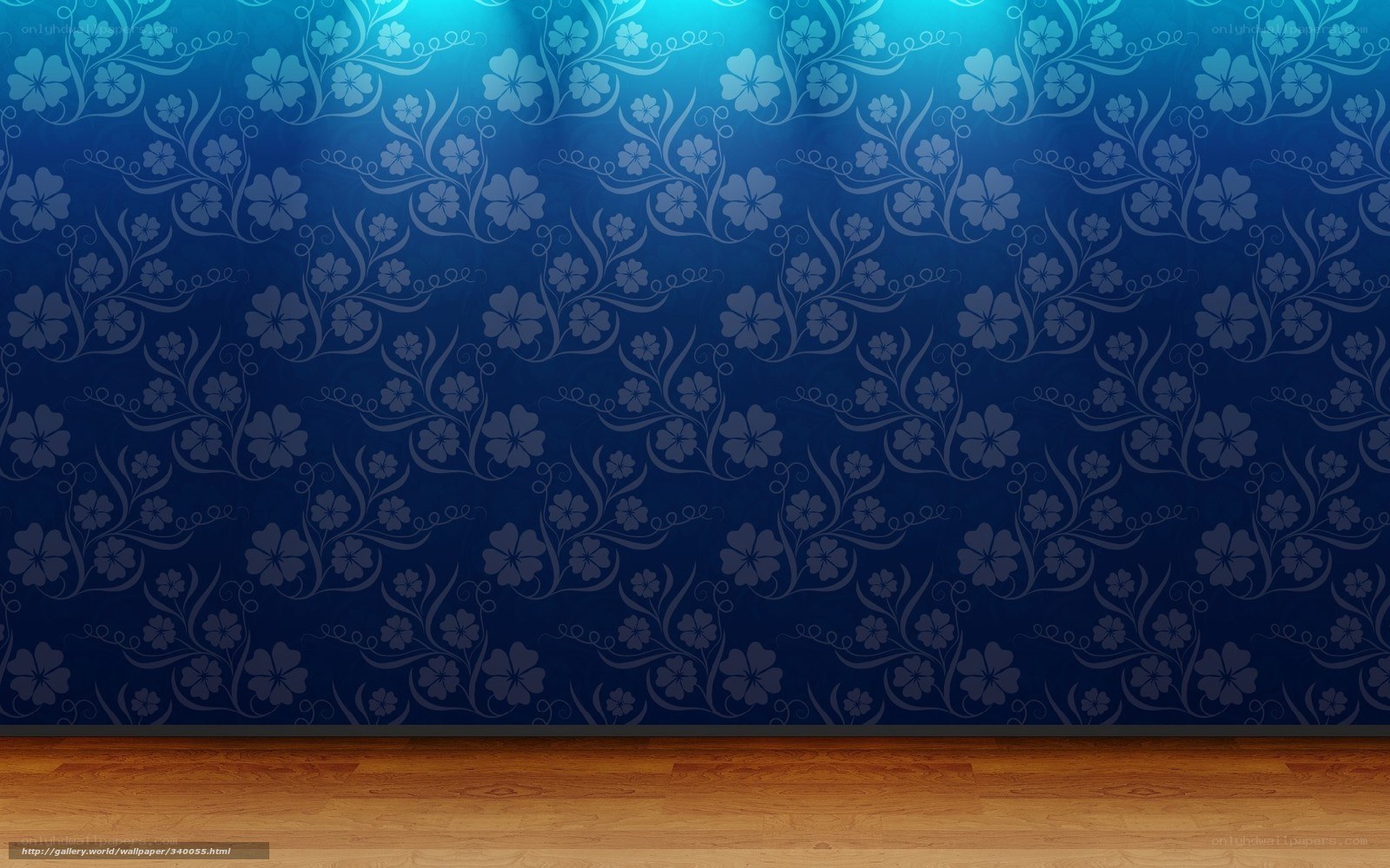 blue floral wallpaper room