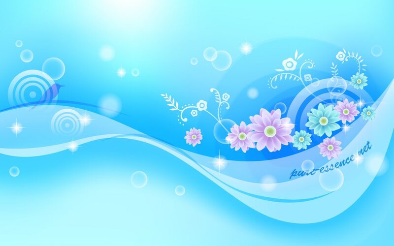 blue floral wave background