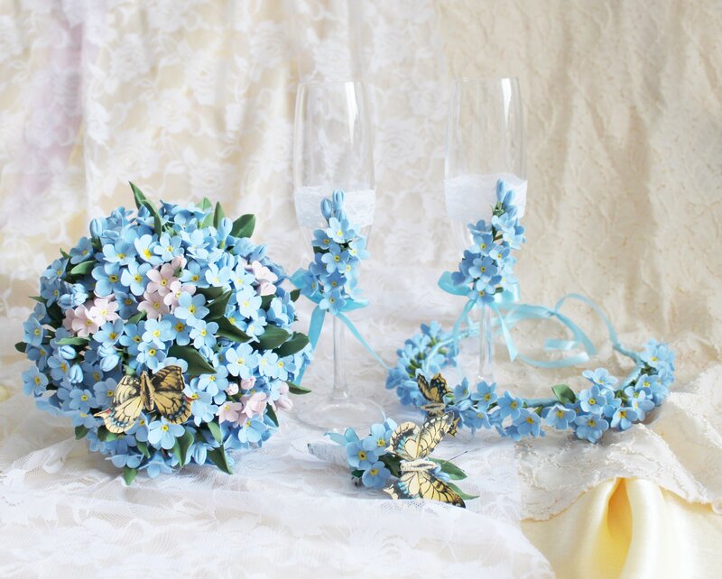 Blue Flower Bouquet — Romantic