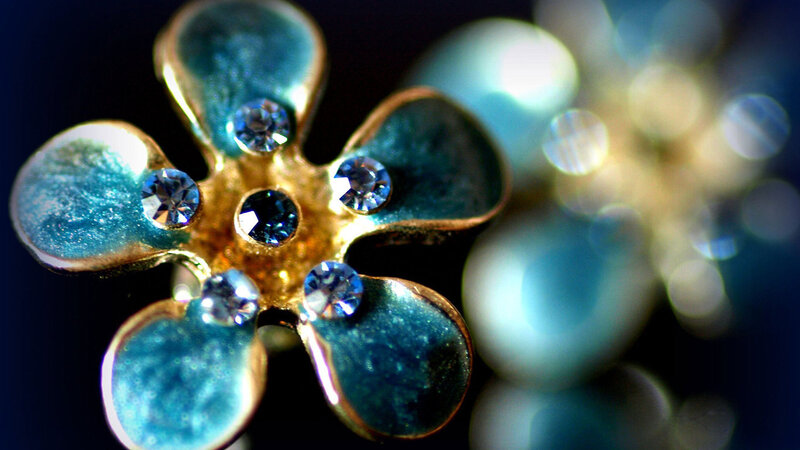 Blue Flower Brooch