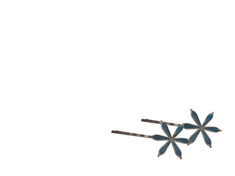 Blue Flower Hairpins