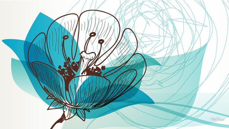 Blue Flower Illustration — Calm, Petals