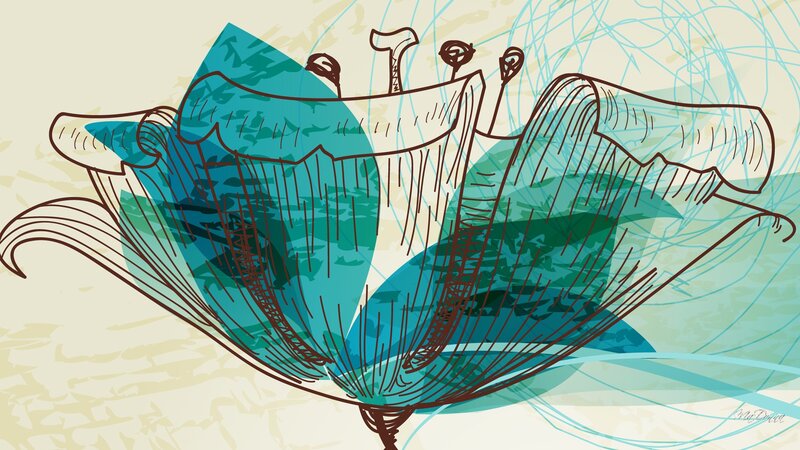 Blue Flower Illustration — Calm