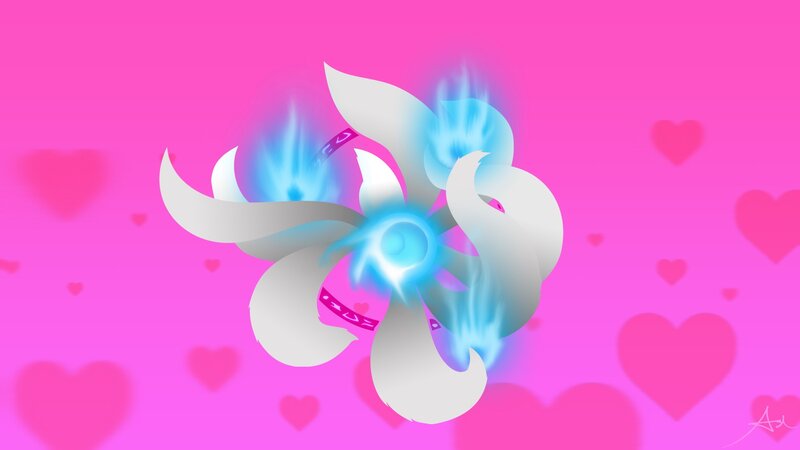 blue flower with hearts