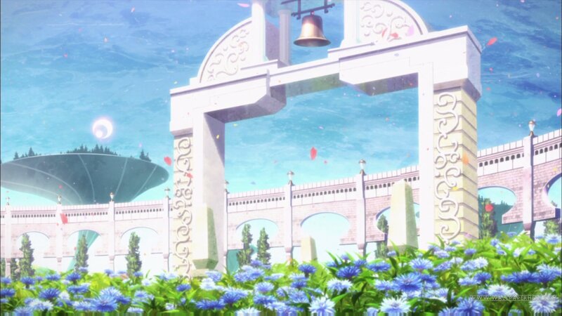 Blue Flowers and Archway