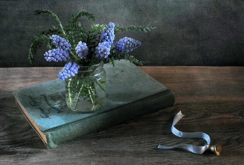 Blue Flowers in Jar — Calm