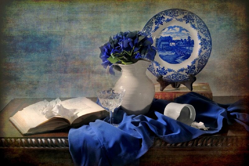 Blue Flowers in Pitcher