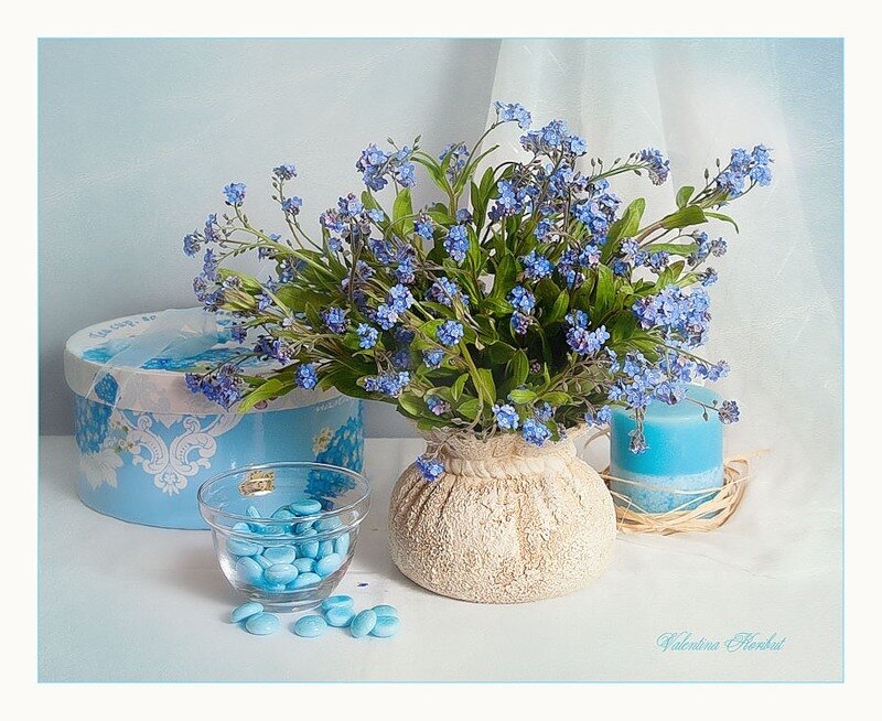 Blue Flowers in Vase — Serene