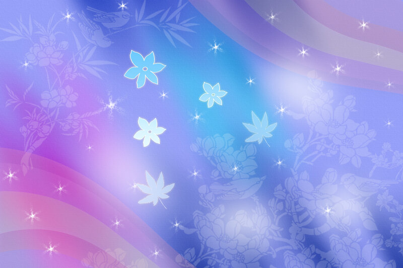 Blue Flowers on Gradient