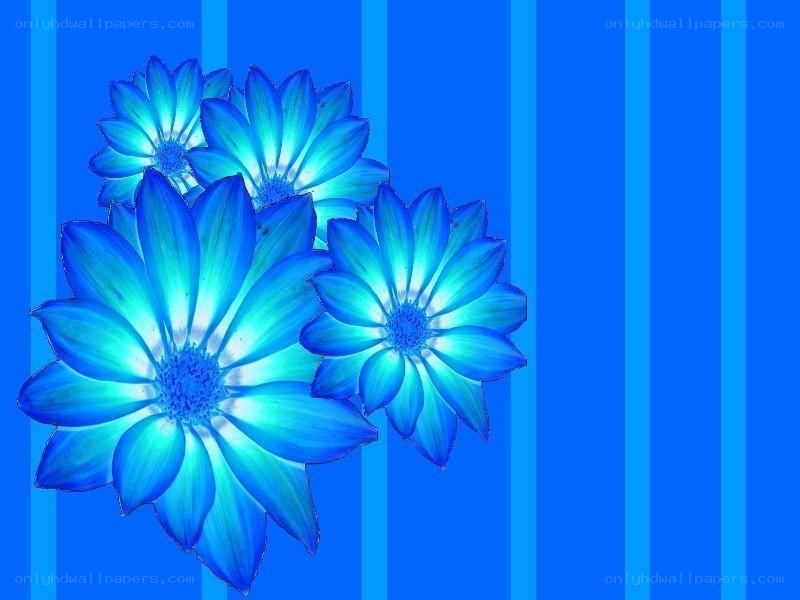 blue flowers on striped background
