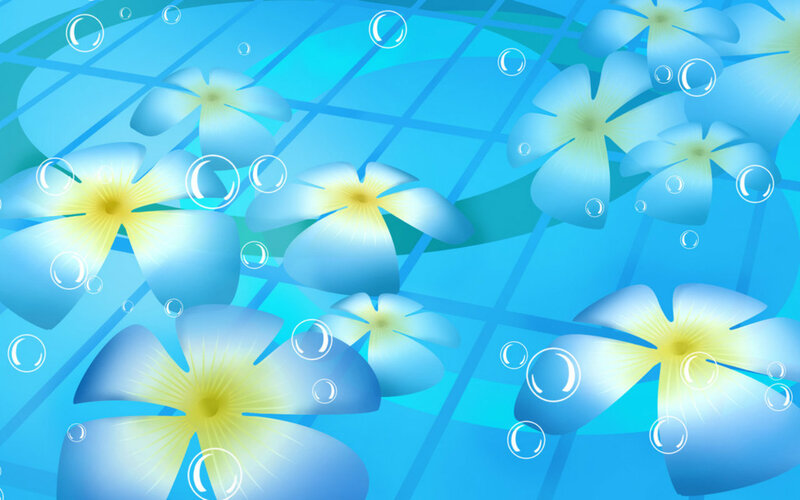 Blue Flowers Underwater — Serene