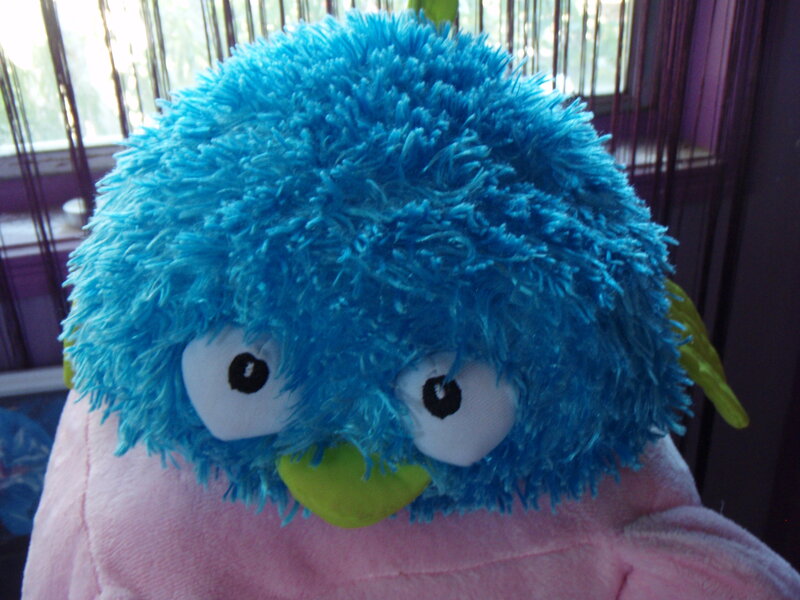 Blue Fluffy Bird Plush