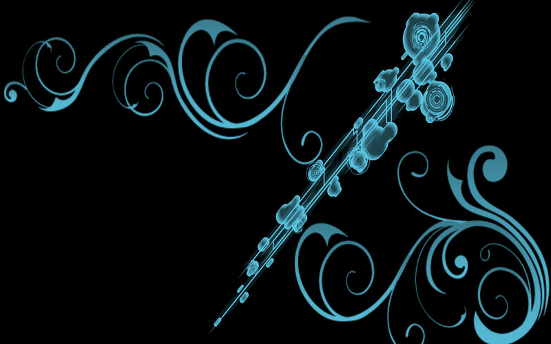 blue flute with floral swirls