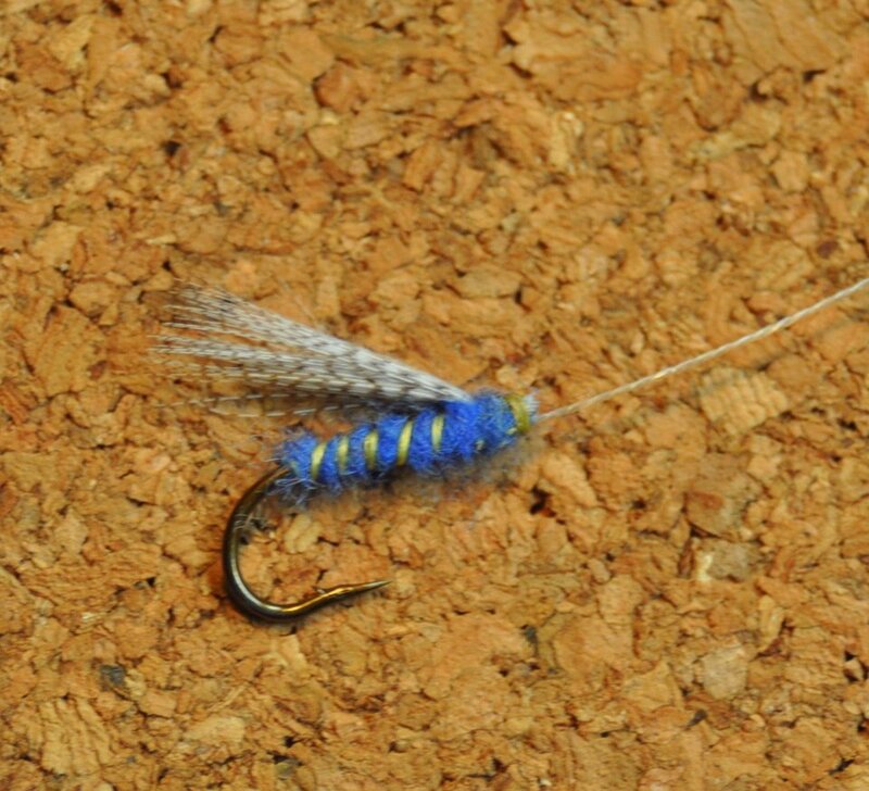 blue fly fishing lure