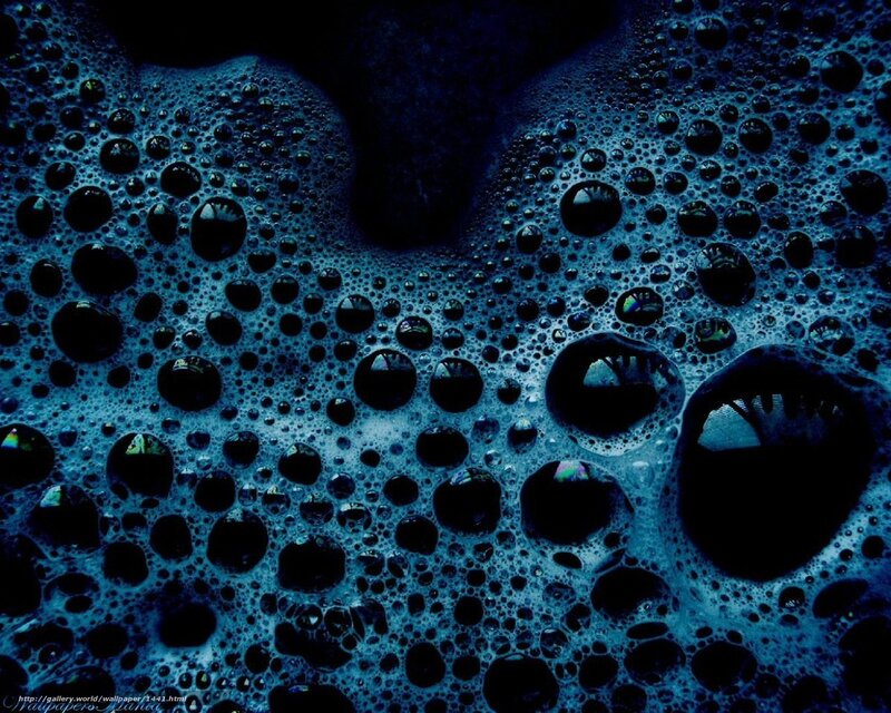 blue foam bubbles close-up