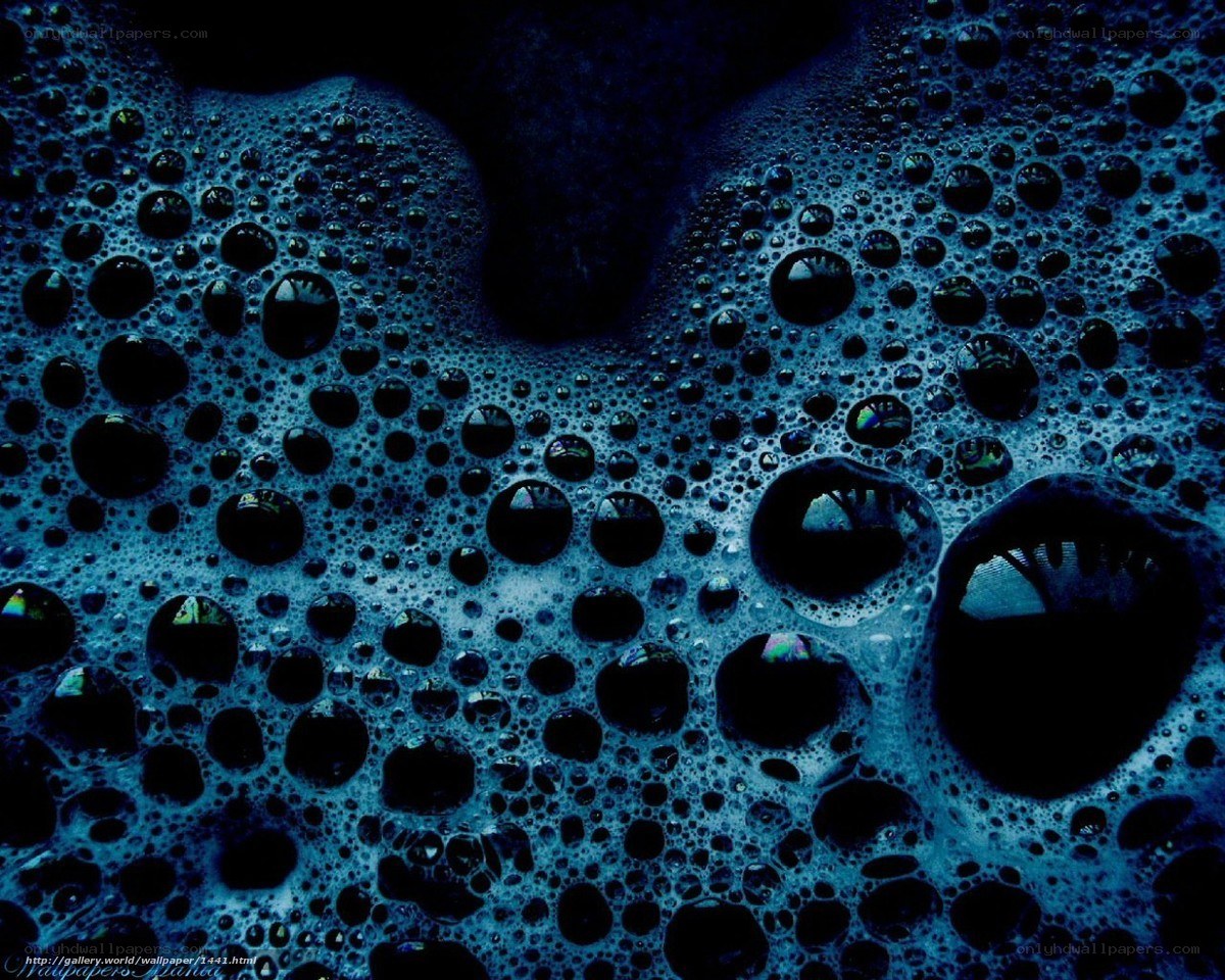 blue foam bubbles close-up