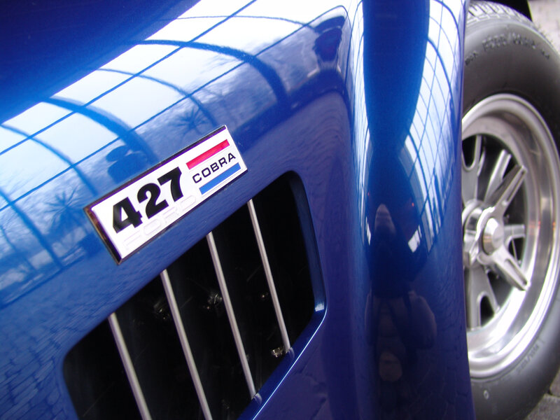 Blue Ford Cobra car