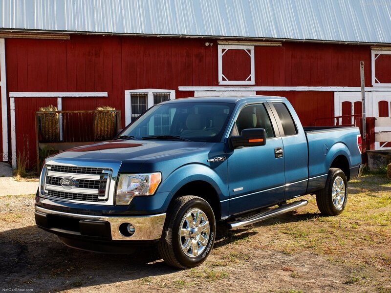 Blue Ford F-150 pickup truck