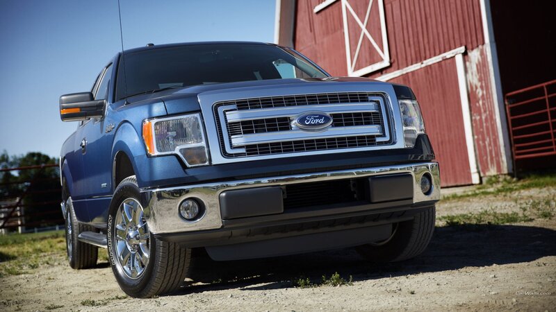 Blue Ford F-150 truck