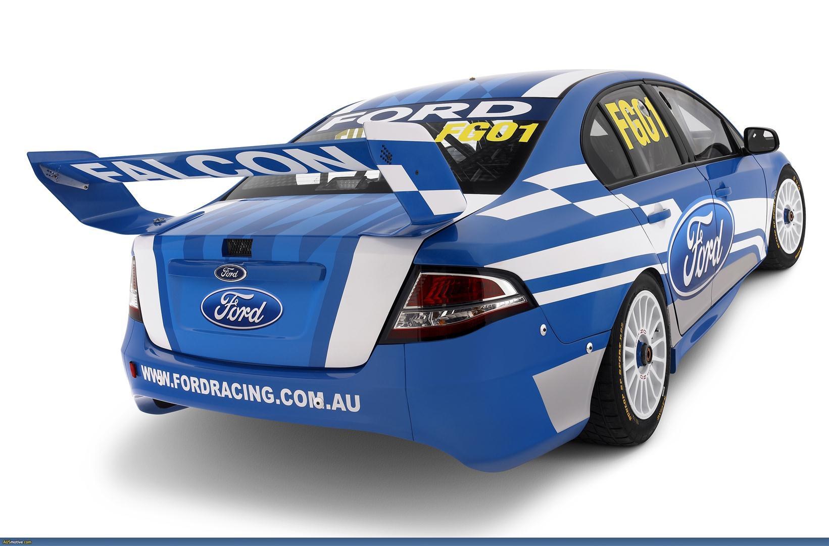 blue Ford Falcon race car