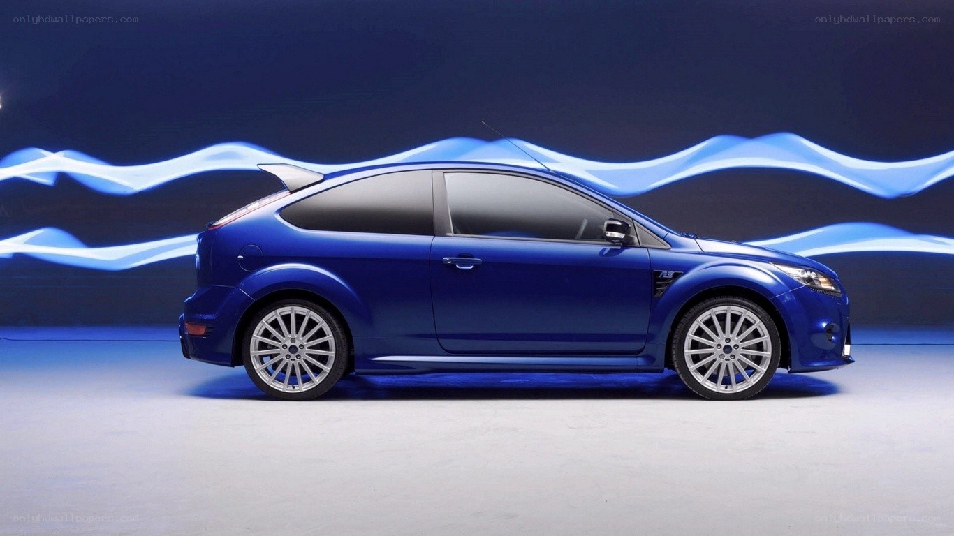 blue ford focus rs car