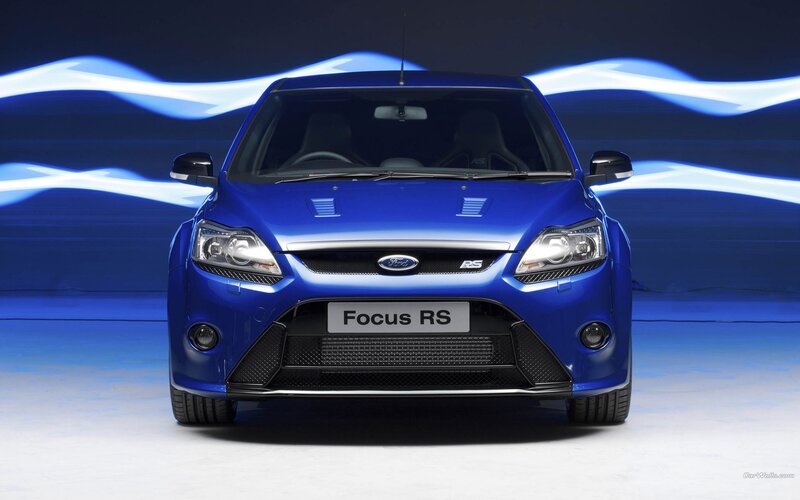 Blue Ford Focus RS — Dramatic, Photograph, Car, Headlights