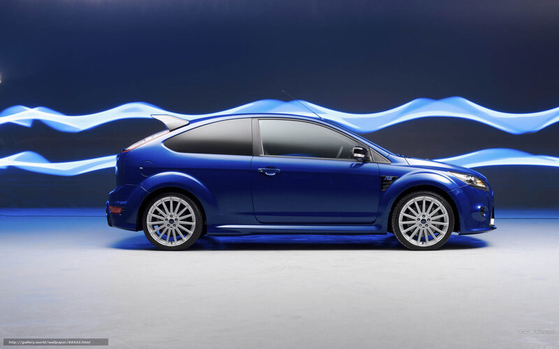 Blue Ford Focus Rs — Dramatic, Photograph, Car, Wheels