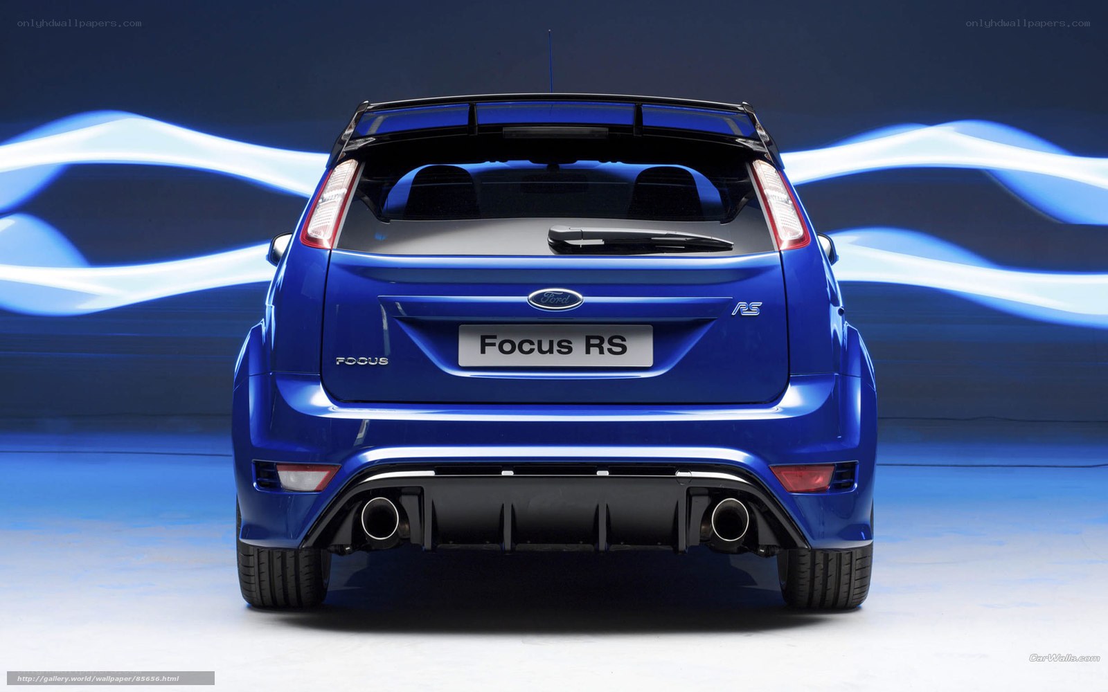 Blue Ford Focus RS rear view