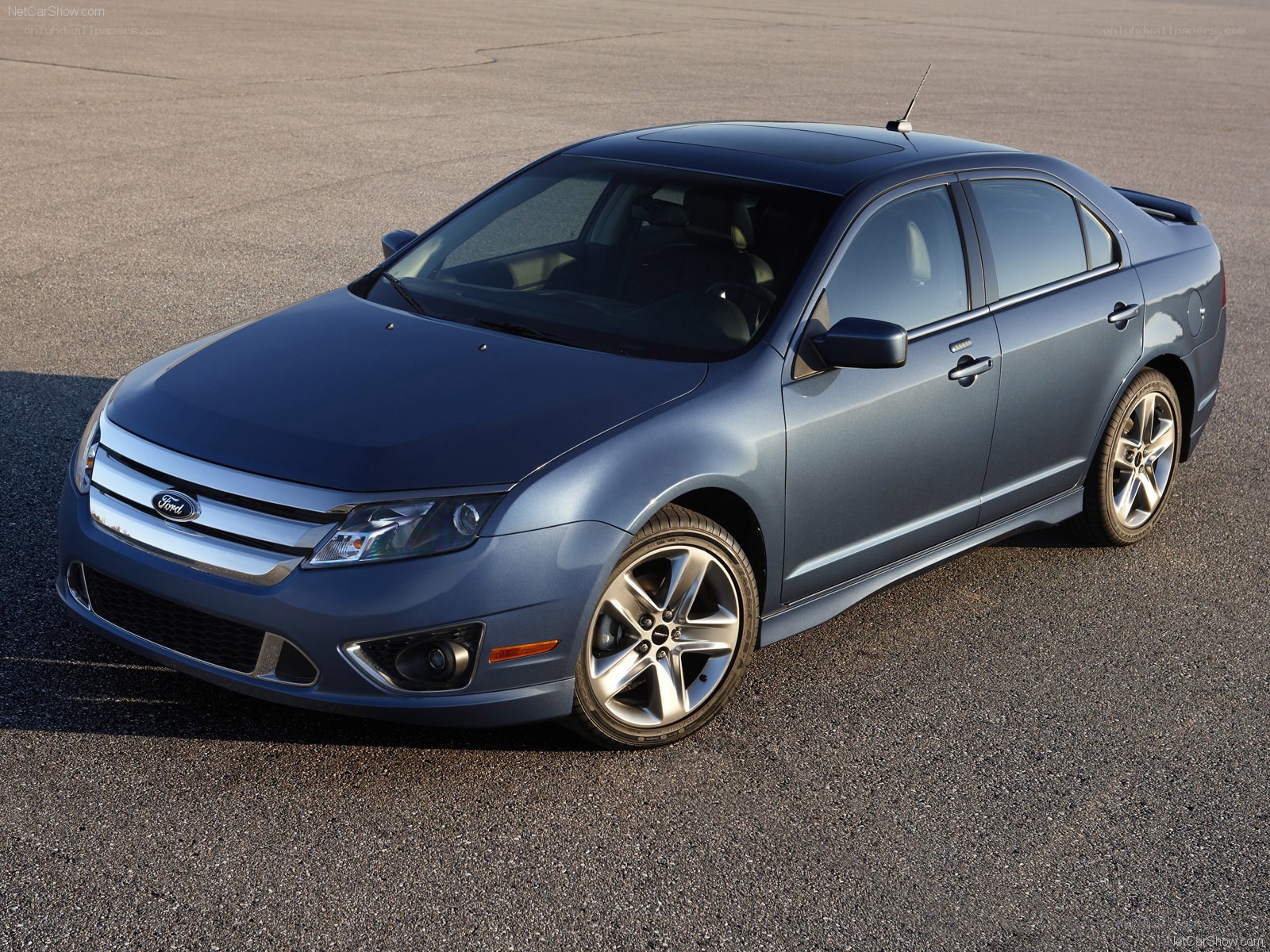 blue ford fusion sedan