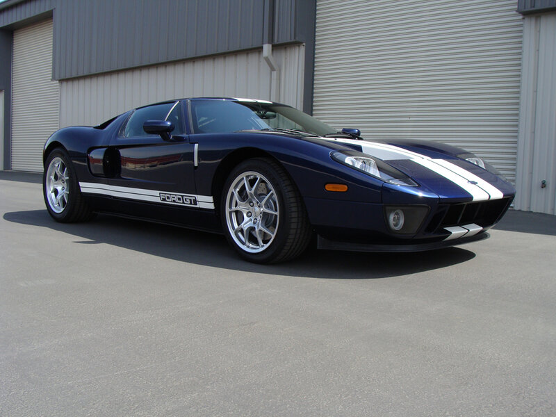 Blue Ford GT sports car