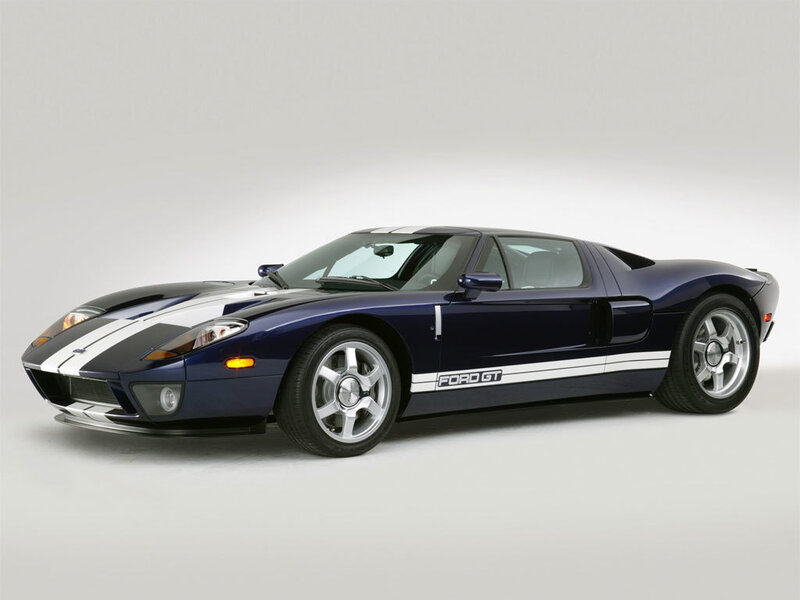 Blue Ford GT sports car