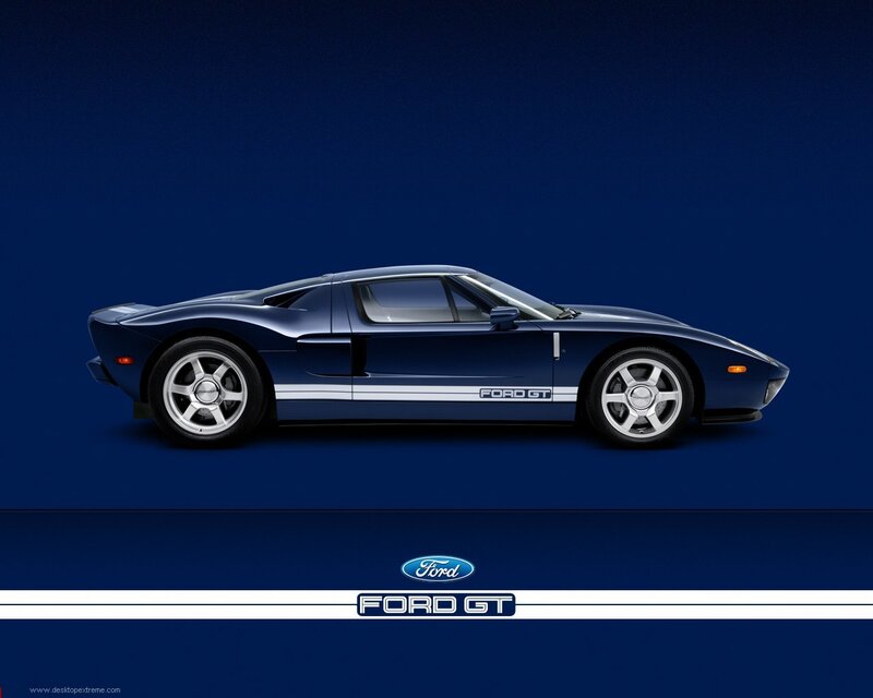 Blue Ford GT sports car