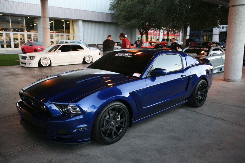 Blue Ford Mustang — Calm, Night