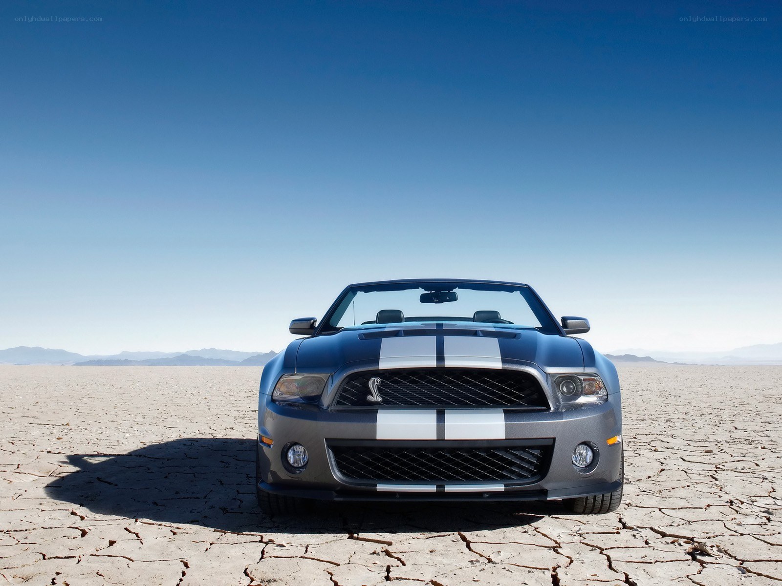 Blue Ford Mustang convertible