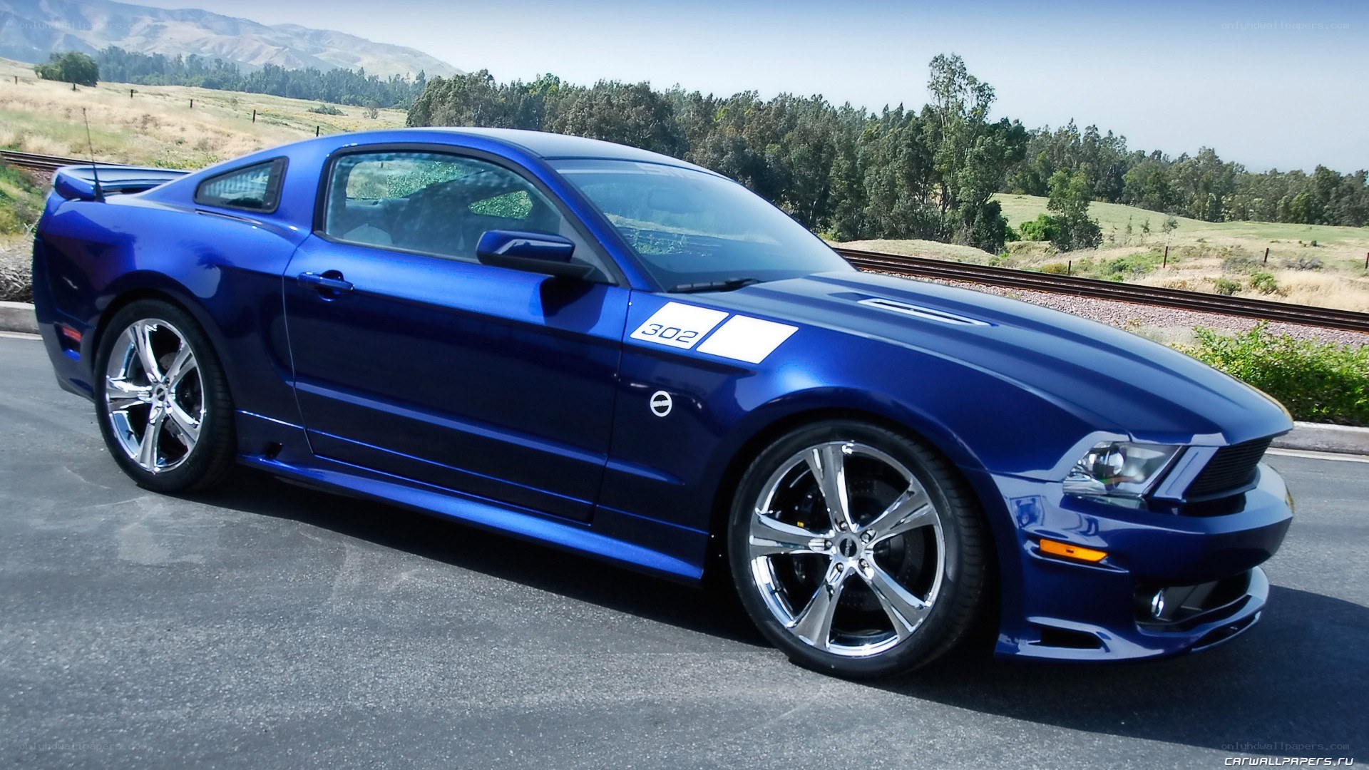 blue ford mustang coupe