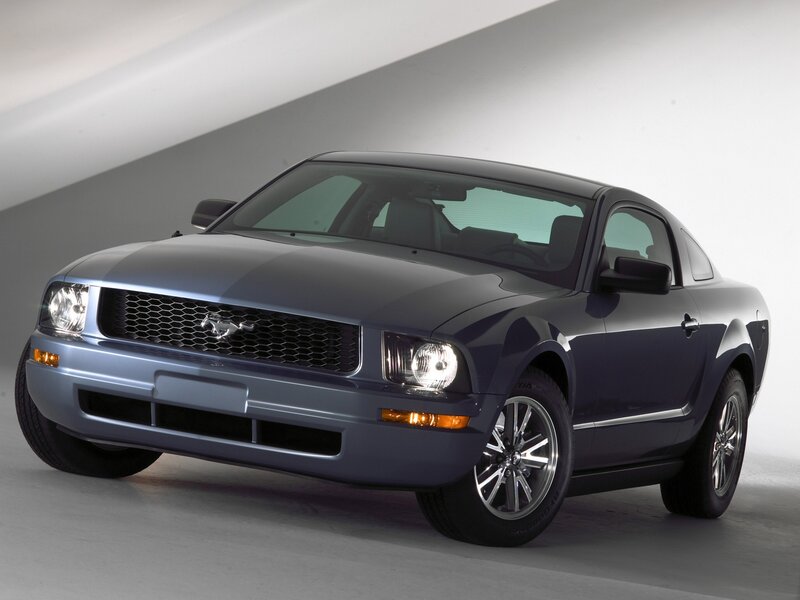 Blue Ford Mustang coupe