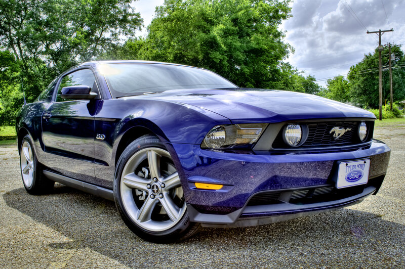 Blue Ford Mustang — Dramatic, Afternoon, Photograph, Car