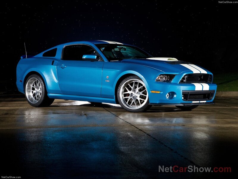 Blue Ford Mustang — Dramatic, Night
