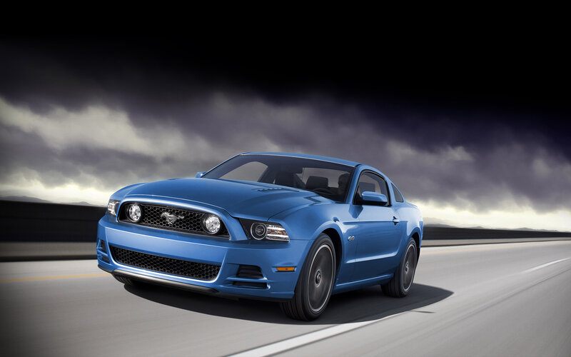 Blue Ford Mustang — Dramatic, Photograph, Car