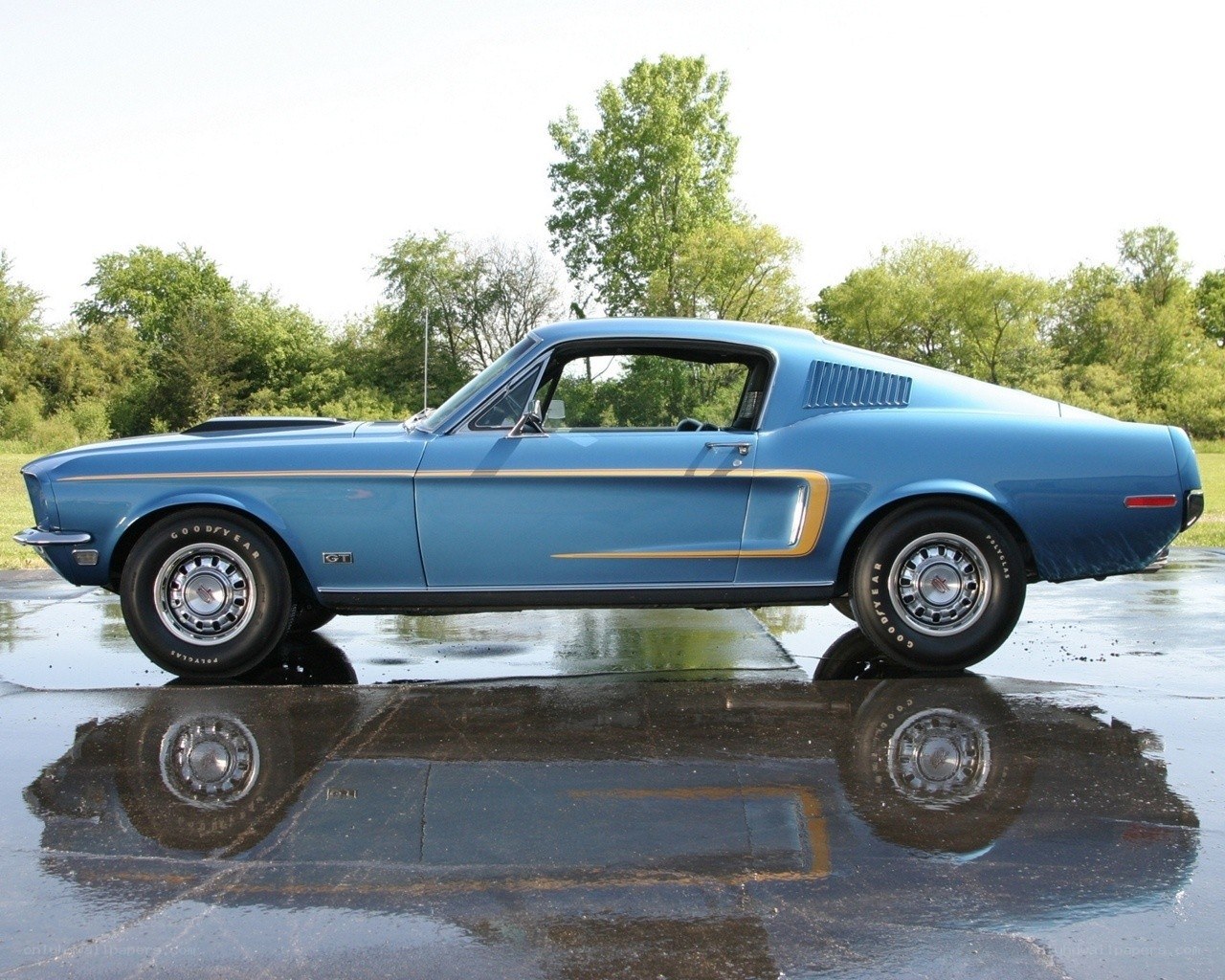 Blue Ford Mustang GT