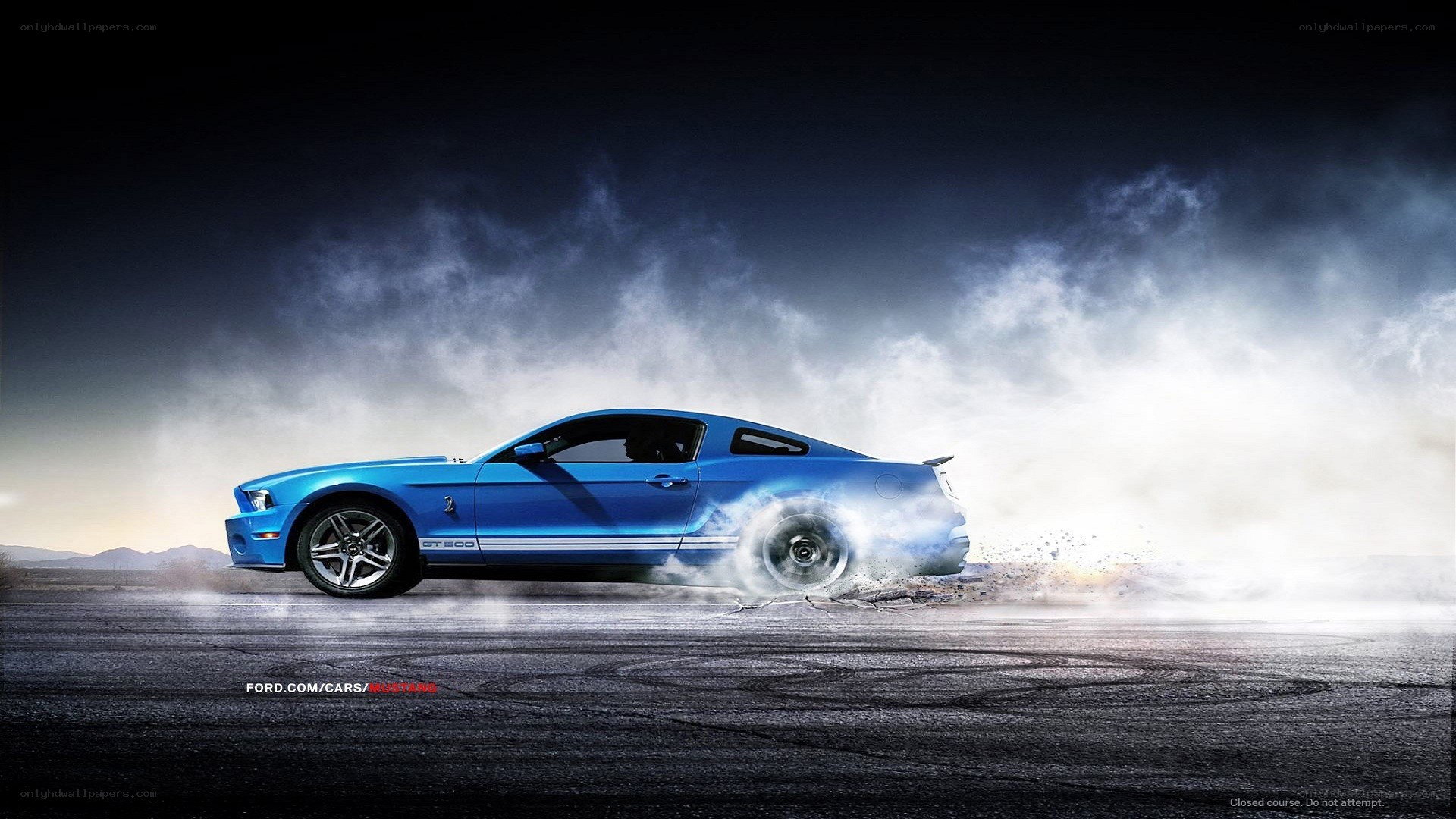 Blue Ford Mustang GT