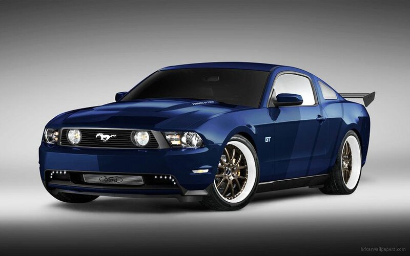 Blue Ford Mustang GT — Dramatic, 3d Render