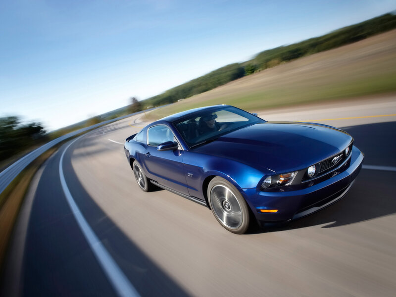 Blue Ford Mustang GT — Dynamic, Afternoon