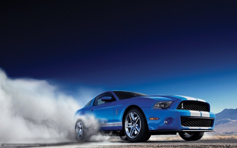Blue Ford Mustang GT500